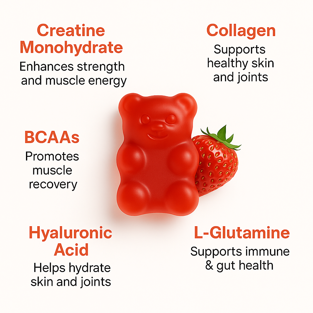 5 in 1 BerryBoost+ Pure Creatine Monohydrate Gummies