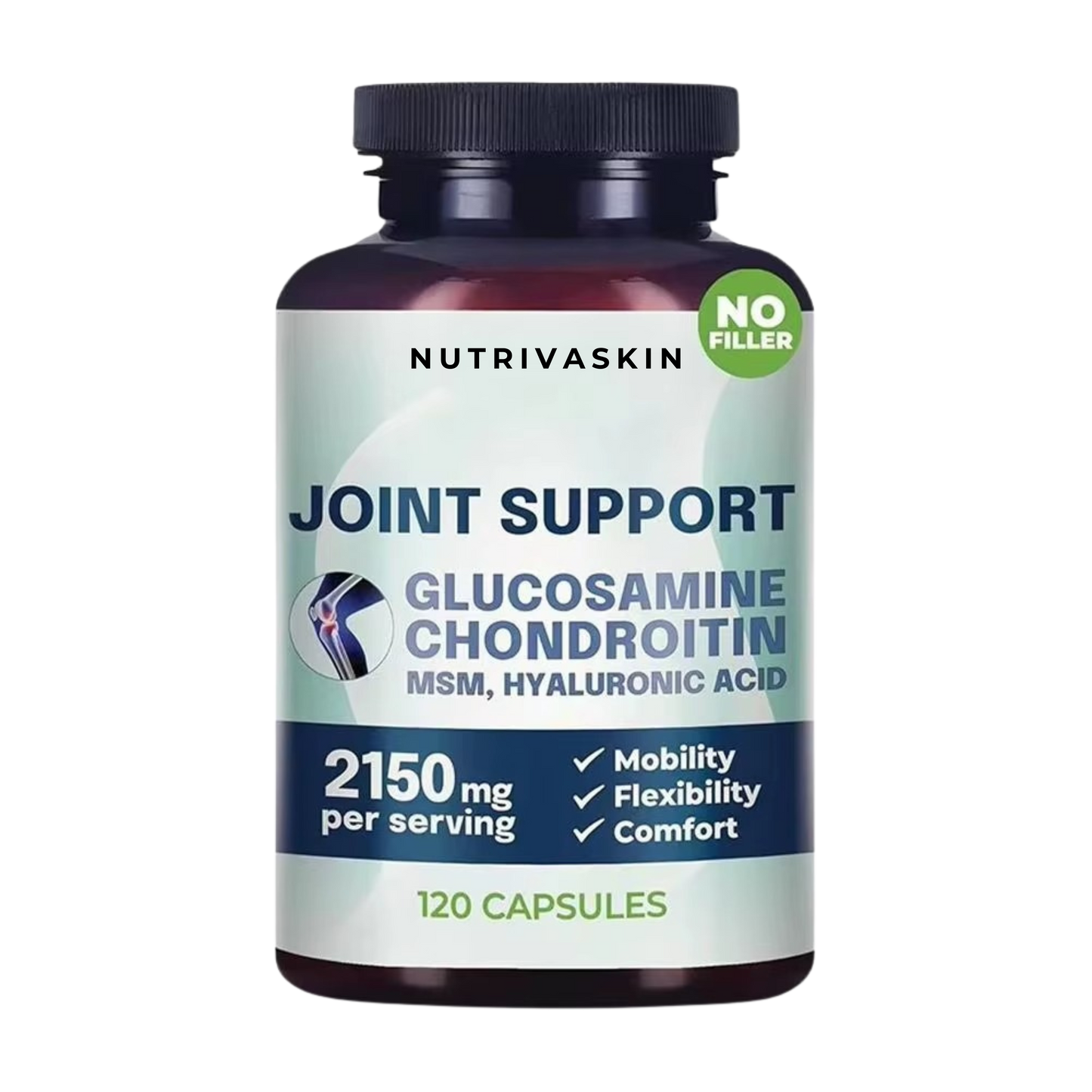 NutrivaSkin™ Joint-Flex Support — Glucosamine + Chondroitin + MSM Triple-Action Formula