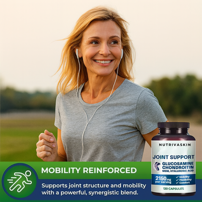 NutrivaSkin™ Joint-Flex Support — Glucosamine + Chondroitin + MSM Triple-Action Formula