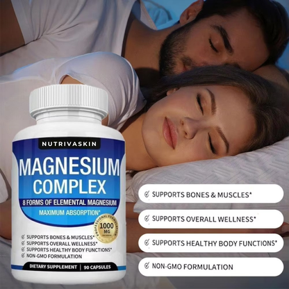 NutrivaSkin™ Magnesium Complex (8-in-1, 1000mg, 90 Capsules)