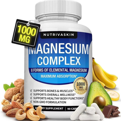 NutrivaSkin™ Magnesium Complex (8-in-1, 1000mg, 90 Capsules)