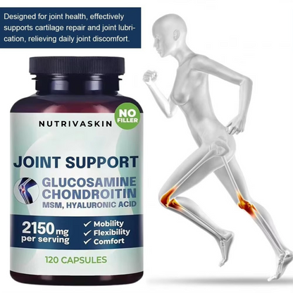 NutrivaSkin™ Joint-Flex Support — Glucosamine + Chondroitin + MSM Triple-Action Formula
