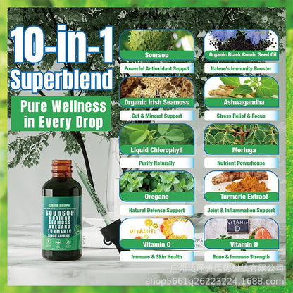 Soursop Pure Liquid Drops – 10-in-1 herbal blend
