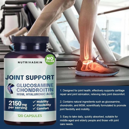 NutrivaSkin™ Joint-Flex Support — Glucosamine + Chondroitin + MSM Triple-Action Formula
