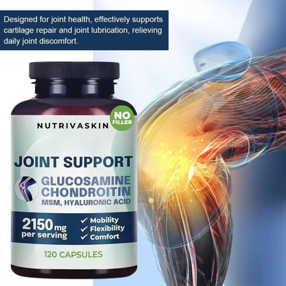 NutrivaSkin™ Joint-Flex Support — Glucosamine + Chondroitin + MSM Triple-Action Formula
